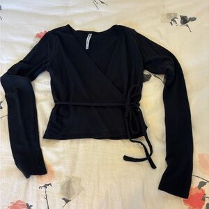 Fabletics ballet wrap crop sweater